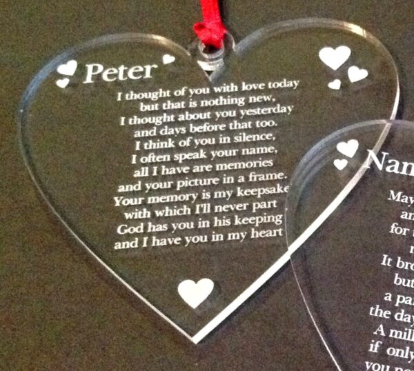 Memorial Acrylic Christmas tree decorations