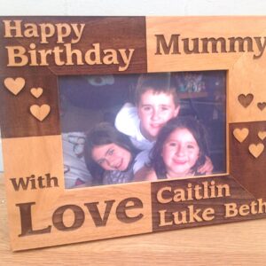 Wooden engraved picture frame