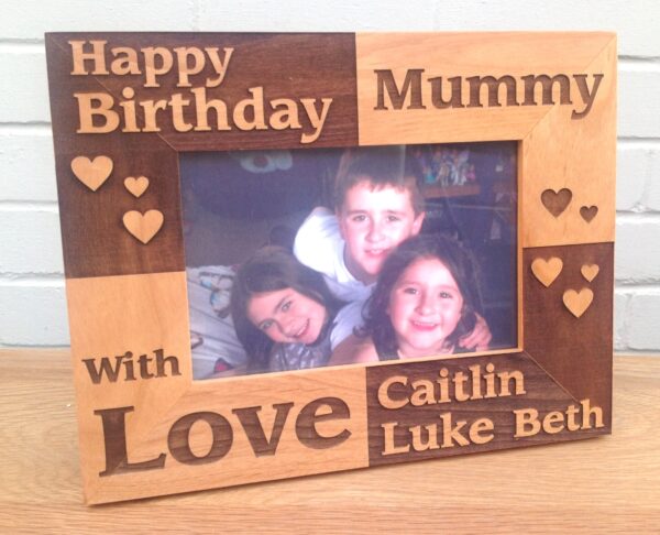 Wooden engraved picture frame