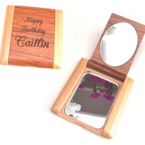 Maple & Rosewood pocket mirror
