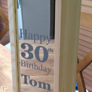 Mirror Sliding front wooden wine box